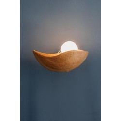 Clay Wall Sconce, Handmade, Ceramic Sconce. LED light, Organic Sculptural design, Obriy, Wabi sabi, Contemporary style