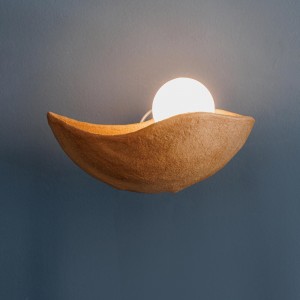 Clay Wall Sconce, Handmade, Ceramic Sconce. LED light, Organic Sculptural design, Obriy, Wabi sabi, Contemporary style