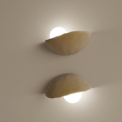 Clay Wall Sconce, Handmade, Ceramic Sconce. LED light, Organic Sculptural design, Obriy, Wabi sabi, Contemporary style