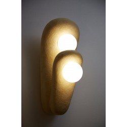 Natural Clay Sconce, Ceramic Wall Light (Size L)- Handmade and Unique Sconce - Zakohani. Double shape with two lights