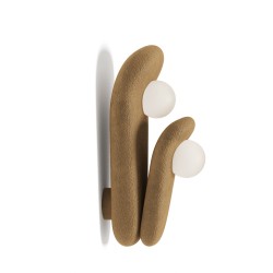 Natural Clay Sconce, Ceramic Wall Light (Size L)- Handmade and Unique Sconce - Zakohani. Double shape with two lights