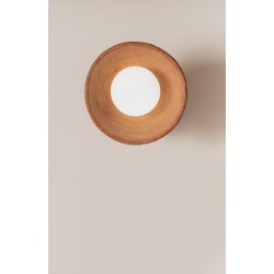 Round Wall Sconce (size 25 cm) - Clay Round Wall Light, Ceramic Led Wall Sconce ideal for Bedroom, Living room, Bathroom