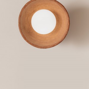 Round Wall Sconce (size 25 cm) - Clay Round Wall Light, Ceramic Led Wall Sconce ideal for Bedroom, Living room, Bathroom