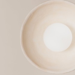 Round Wall Sconce (size 30 cm) - Clay Round Wall Light, Ceramic Led Wall Sconce ideal for Bedroom, Living room, Bathroom